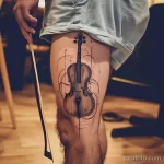 Рисунок тату с виолончелью - The cello tattoo on his thigh showcased his grace aaad cd cd c eadc _1_2 - 291223 tatufoto.com 299