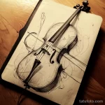 Рисунок тату с виолончелью - The cello tattoo sketch a window into the artists cr d ec cac e acdf _1 - 291223 tatufoto.com 310