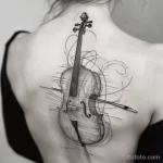 Рисунок тату с виолончелью - The delicate lines of a cello tattoo design a work o dab d fdc bf ecc - 291223 tatufoto.com 317
