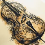 Рисунок тату с виолончелью - The intricate details of a cello tattoo design a lab ed f aae bfeffe - 291223 tatufoto.com 342