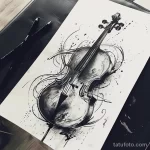 Рисунок тату с виолончелью - The promise of a stunning cello tattoo sketch a visu ed bbb d e debba _1 - 291223 tatufoto.com 364