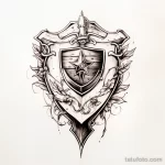 Эскиз татуировки щит и меч - 101223 tatufoto.com 050