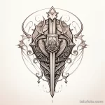 Эскиз татуировки щит и меч - 101223 tatufoto.com 074