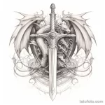 Эскиз татуировки щит и меч - 101223 tatufoto.com 078