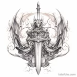 Эскиз татуировки щит и меч - 101223 tatufoto.com 082
