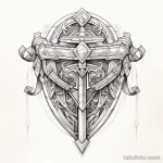 Эскиз татуировки щит и меч - 101223 tatufoto.com 117