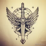 Эскиз татуировки щит и меч - 101223 tatufoto.com 130