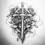 Эскиз татуировки щит и меч - 101223 tatufoto.com 173