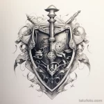 Эскиз татуировки щит и меч - 101223 tatufoto.com 202