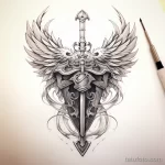 Эскиз татуировки щит и меч - 101223 tatufoto.com 285