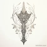 Эскиз татуировки щит и меч - 101223 tatufoto.com 310