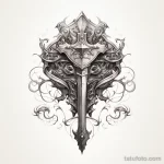 Эскиз татуировки щит и меч - 101223 tatufoto.com 365