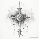 Эскиз татуировки щит и меч - 101223 tatufoto.com 424