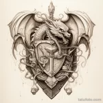 Эскиз татуировки щит и меч - 101223 tatufoto.com 458