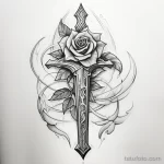 Эскиз татуировки щит и меч - 101223 tatufoto.com 504