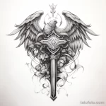 Эскиз татуировки щит и меч - 101223 tatufoto.com 516