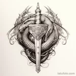 Эскиз татуировки щит и меч - 101223 tatufoto.com 527