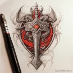 Эскиз татуировки щит и меч - 101223 tatufoto.com 557