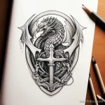 Эскиз татуировки щит и меч - 101223 tatufoto.com 563