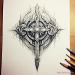 Эскиз татуировки щит и меч - 101223 tatufoto.com 600