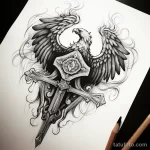 Эскиз татуировки щит и меч - 101223 tatufoto.com 625