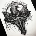 Эскиз татуировки щит и меч - 101223 tatufoto.com 676