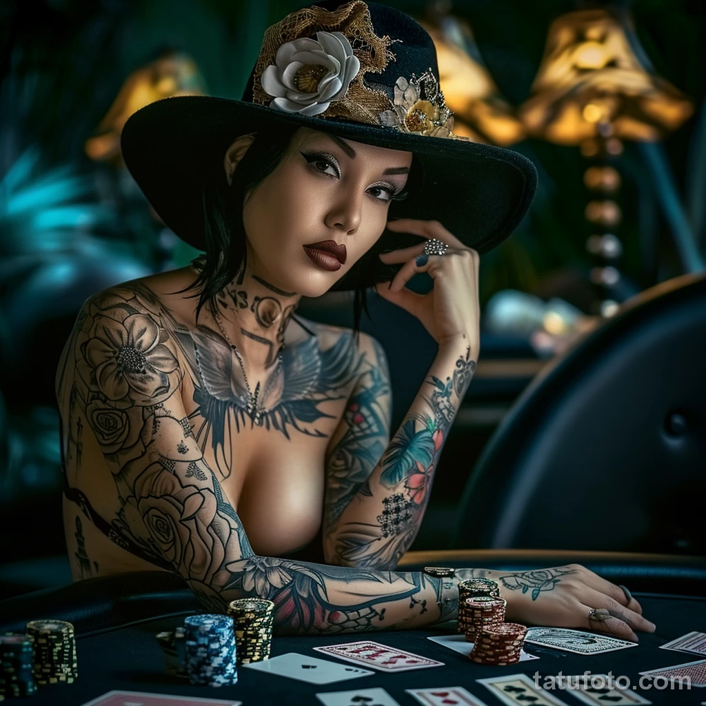 красивая девушка с тату на теле в казино 221223 tatufoto.com 026