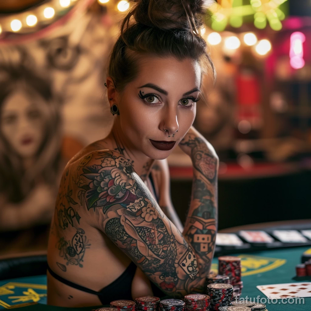 красивая девушка с тату на теле в казино 221223 tatufoto.com 058