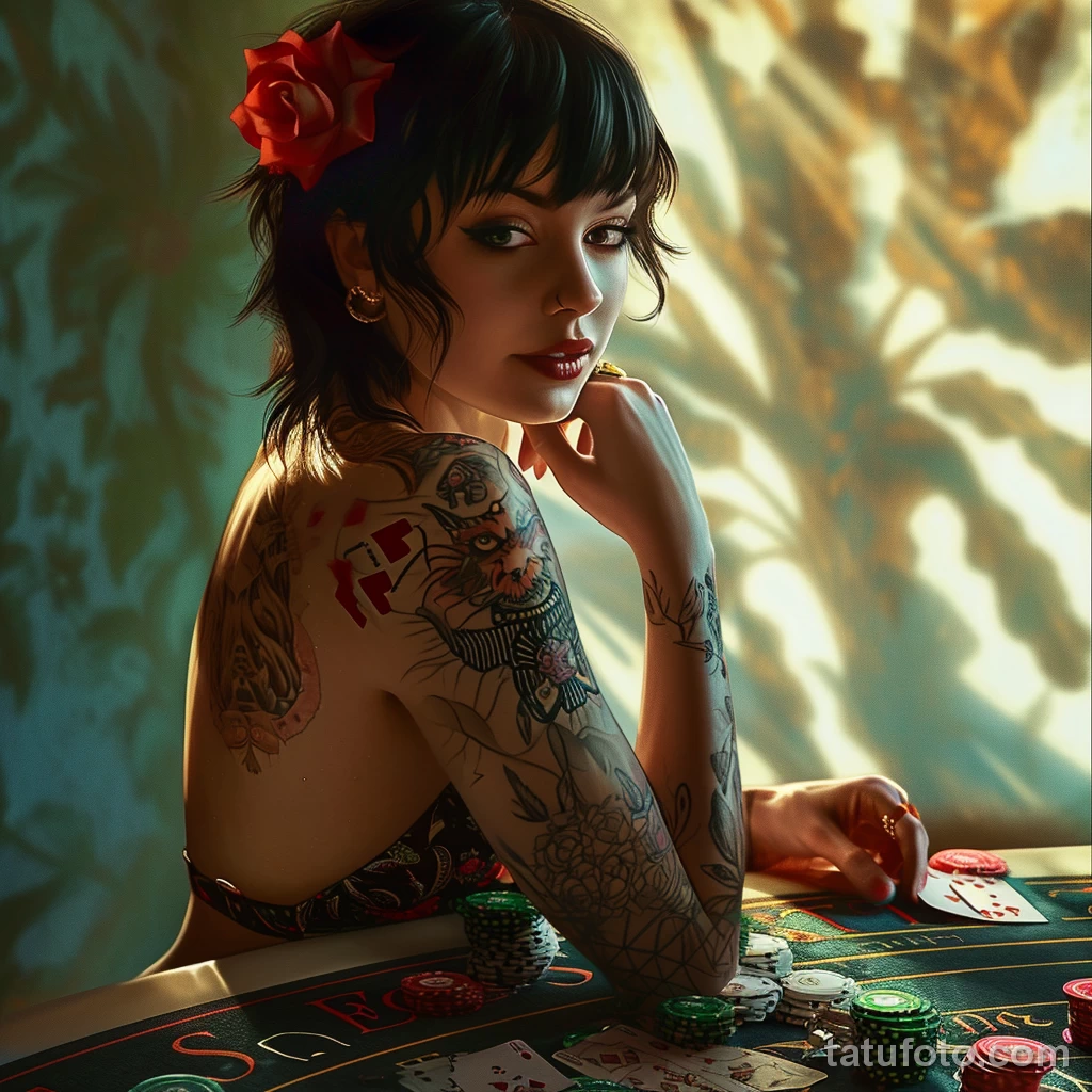 красивая девушка с тату на теле в казино 221223 tatufoto.com 059