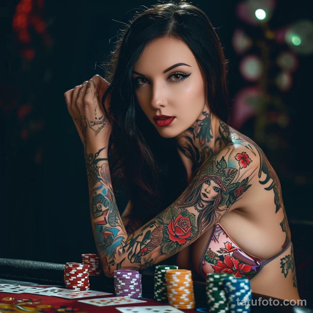 красивая девушка с тату на теле в казино 221223 tatufoto.com 061