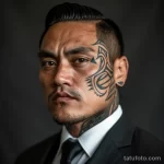 тату на лице - A prominent male lawyer with a subtle tribal tattoo bd e e d cfdb _1 - 261223 tatufoto.com 029