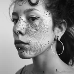 тату на лице - Girl with a minimalist dot work tattoo on her face e bfd acccff _1 - 261223 tatufoto.com 068