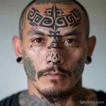 тату на лице - Male with a unique cultural symbol tattooed on his f cb ac ff b ccbfc _1_2_3 - 261223 tatufoto.com 096