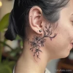 тату на лице - Woman with an elegant vine and flowers tattoo on her efc e eb aa cf _1 - 261223 tatufoto.com 157
