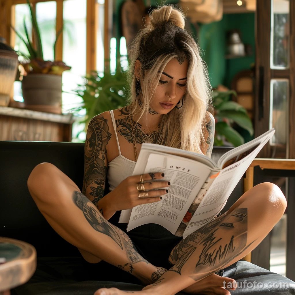 Удаление тату лазером - Young woman with ankle tattoos sitting in a caf and b eb dc fadec _1 - 290124 tatufoto.com 026