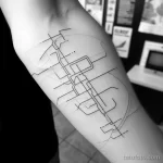 Фото тату про метро - Minimalist tattoo of a subway maps basic route struc fc c bb bbdbd - 080124 tatufoto.com 034