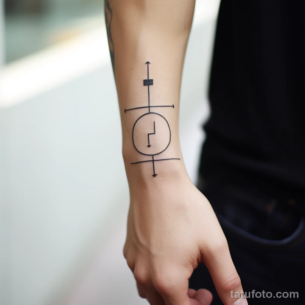 Фото тату про метро - Minimalistic tattoo with metro symbols on the wr dfa c e a ad - 080124 tatufoto.com 037