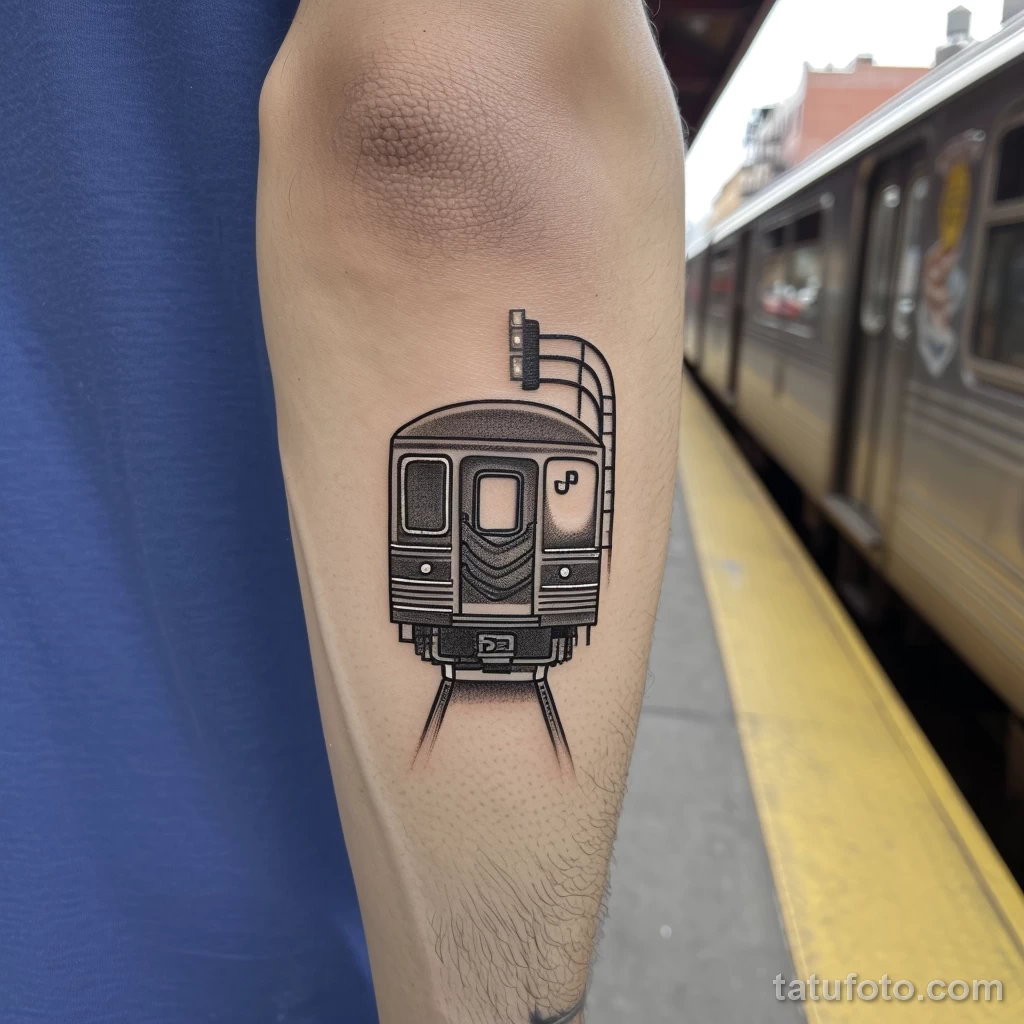 Фото тату про метро - Subtle tattoo of a subway trains headlights style a f adfba - 080124 tatufoto.com 043