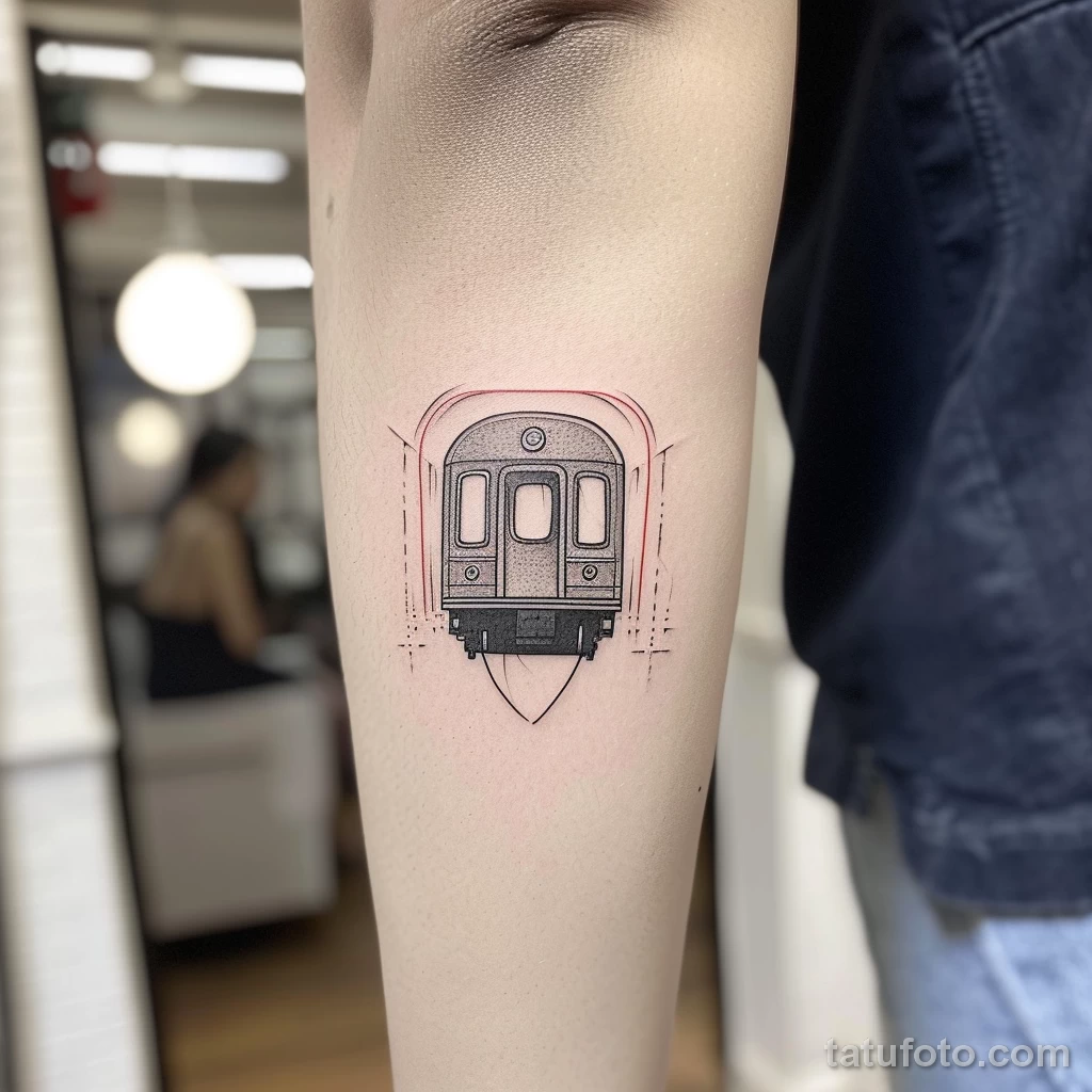 Фото тату про метро - Subtle tattoo of a subway trains headlights style bfeed bc ac ccefc - 080124 tatufoto.com 046
