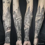 Фото тату про метро - Subway themed sleeve tattoo incorporating city landm fdea d ccaccf - 080124 tatufoto.com 056
