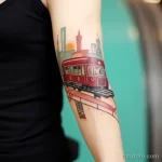 Фото тату про метро - Tattoo Retro London Underground train tattoo on f d f b aca - 080124 tatufoto.com 143