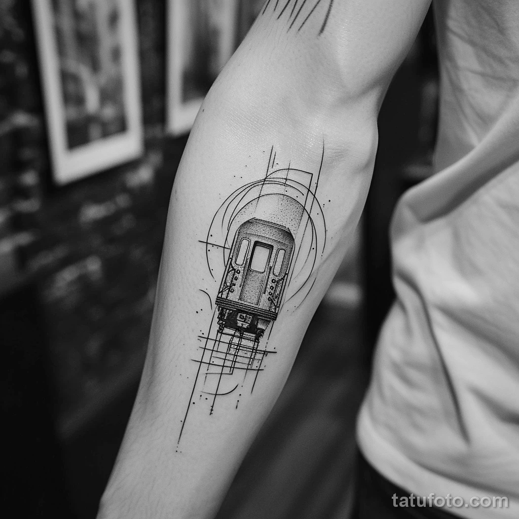 Фото тату про метро - Tattoo featuring the rhythm of a subways arrival and aaf dbad c cefdbc _1 - 080124 tatufoto.com 077