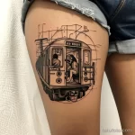 Фото тату про метро - Tattoo of a subway car with passengers on the thi adcce af f bad dbd _1 - 080124 tatufoto.com 094