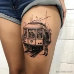 Фото тату про метро - Tattoo of a subway car with passengers on the thi cee ab bf bee abb _1 - 080124 tatufoto.com 096