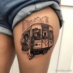 Фото тату про метро - Tattoo of a subway car with passengers on the thi eecf a ae ddc - 080124 tatufoto.com 098