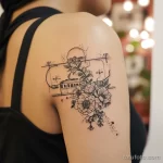 Фото тату про метро - Tattoo of a subway route intertwined with floral ele aa ed dc eafeeaa _1_2 - 080124 tatufoto.com 102