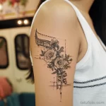 Фото тату про метро - Tattoo of a subway route intertwined with floral ele aa ed dc eafeeaa _1_2_3 - 080124 tatufoto.com 103