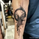 Фото тату про метро - Tattoo of a subways Mind the Gap warning in calligra eedbc a efb _1_2 - 080124 tatufoto.com 133