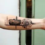Фото тату про метро - Tattoo of a train arrival board on the forearm accc e ac cbdf _1 - 080124 tatufoto.com 137