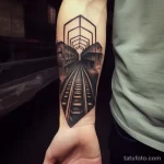 Фото тату про метро - Tattoo with a view of the rails and subway tunne ce ab a c afd - 080124 tatufoto.com 163